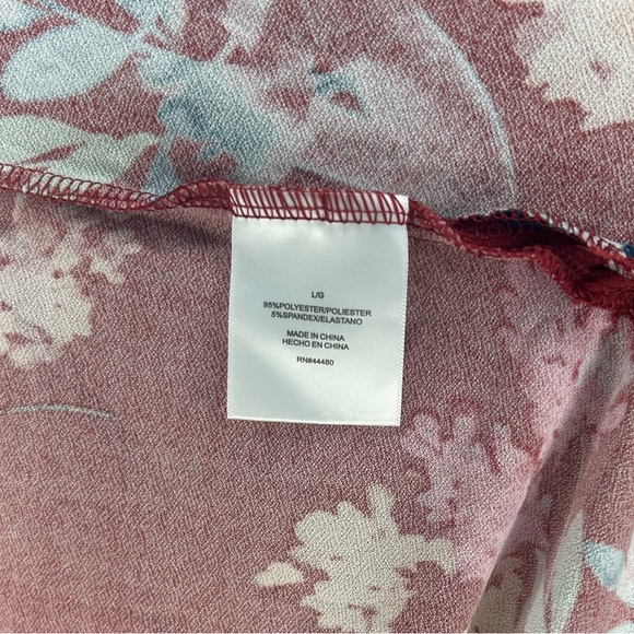 Women’s Christian Siriano Red Polyester Spandex Floral MIDI Dress Size Large - Picture 4 of 6